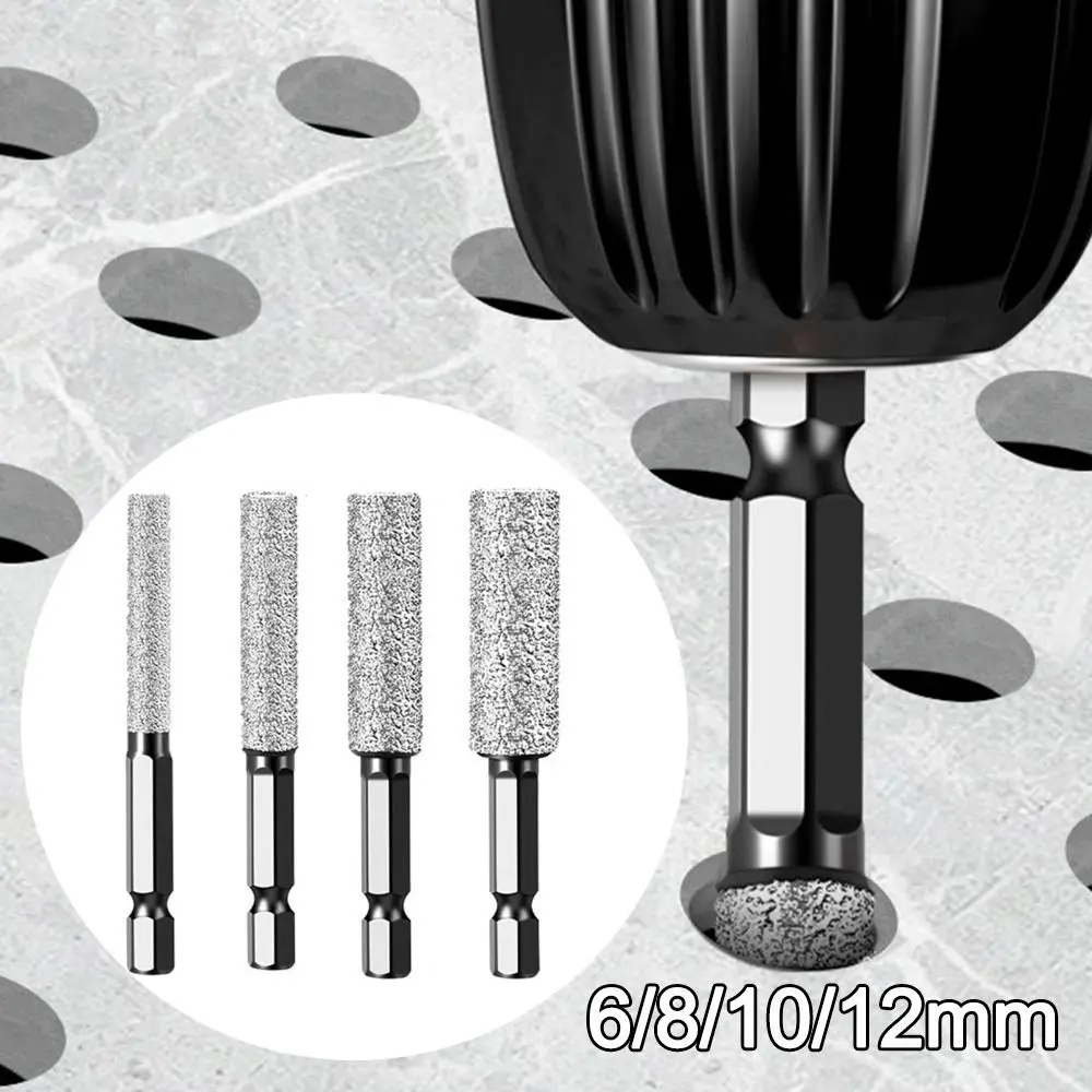 6/8/10/12mm Diamond Drill Bit Hexagonal Shank Granite Dry Ceramic Tile Hole Saw Ceramic Brazing Hole Opener