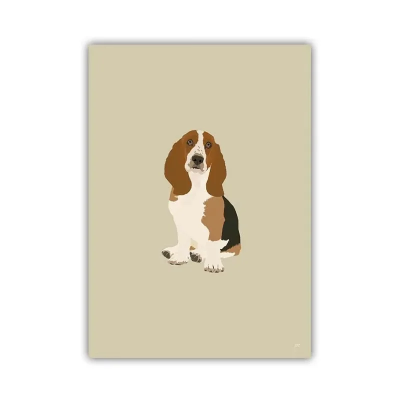 Modern Colorful Abstract Puppy Portrait Poster & Wall Art Border Collie Canvas Painting Living Room Decor Gift for Dog Lovers