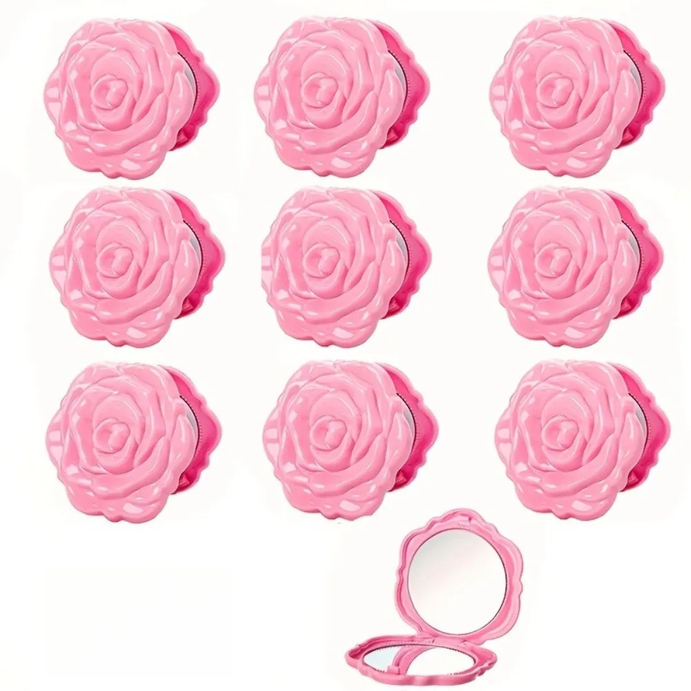 Espejos de Bolsillo Plegables Compactos con Forma de Rosa, Multicolores, Mini, para Recuerdos de Boda, Regalos para Damas de Honor, Fiestas, 6/12/24 Piezas