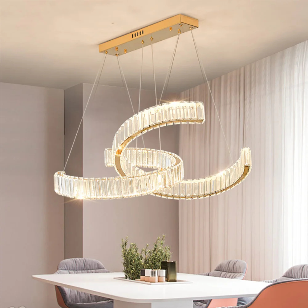Luxury Crystal Chandelier Modern Led Ceiling Lamp Living Room Bedroom Decorations Pendant Light