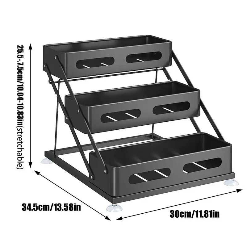 Rack de tempero organizador cozinha condimento armazenamento titular organizadores e armazenamento armário ajustável tempero rack para