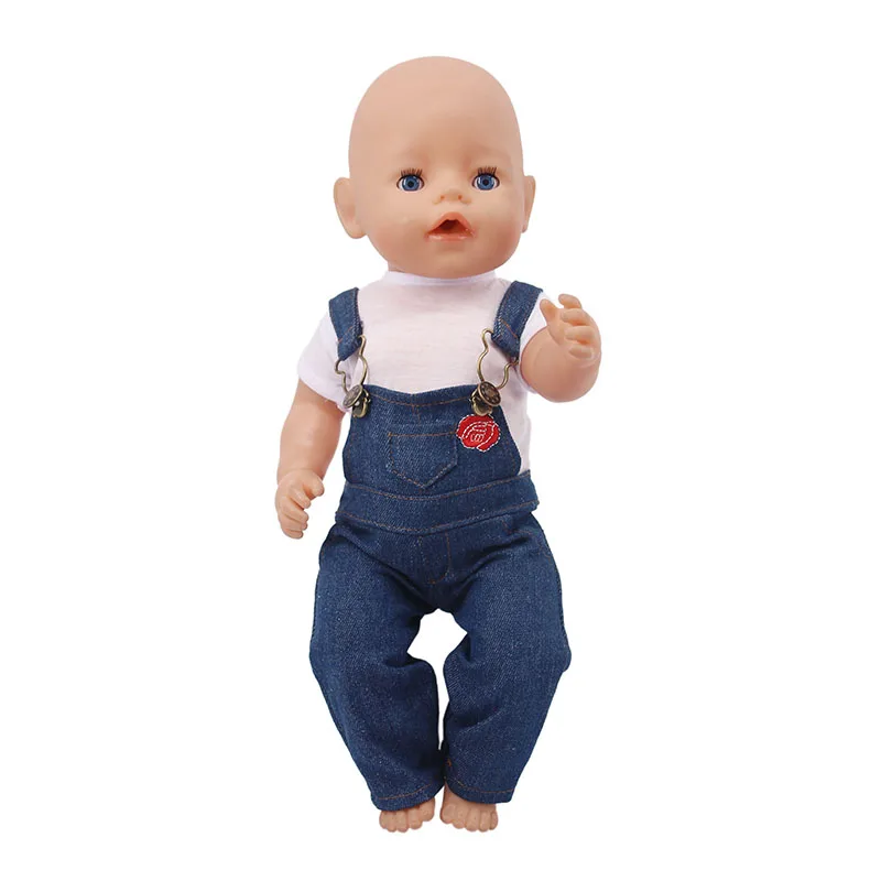 Born Baby Doll Clothes Outfit Bear Print Casual Home Wear for 43 Cm Baby Reborn Logan Boy Dolls,Our Generation Accessories Toys