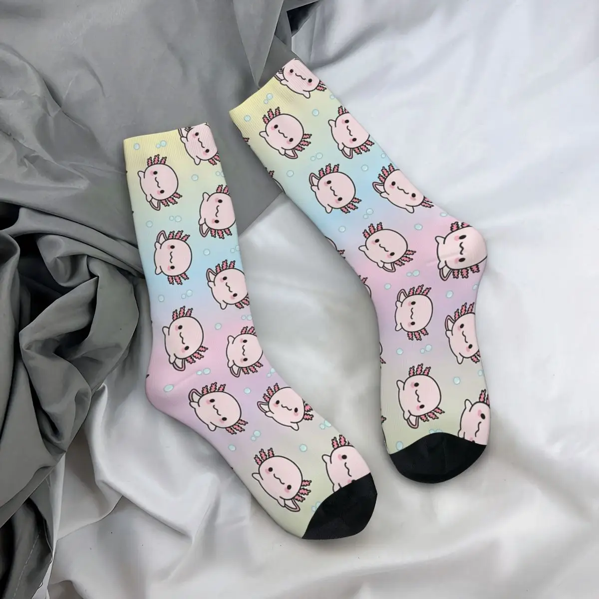 Chaussettes coupe-vent Axolotl pour hommes et femmes, bas mignons, nouveauté, printemps, été, automne, hiver, cadeau