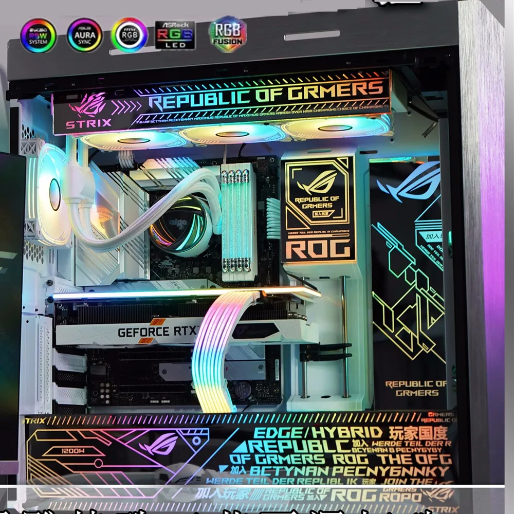 Imagem -02 - Mod-capa de Painel de Reflexão Arco-íris Argb Asus Strix Republic of Gamers Asus Rog Strix Helios Iluminação de Case Faça Você Mesmo Sudário pc