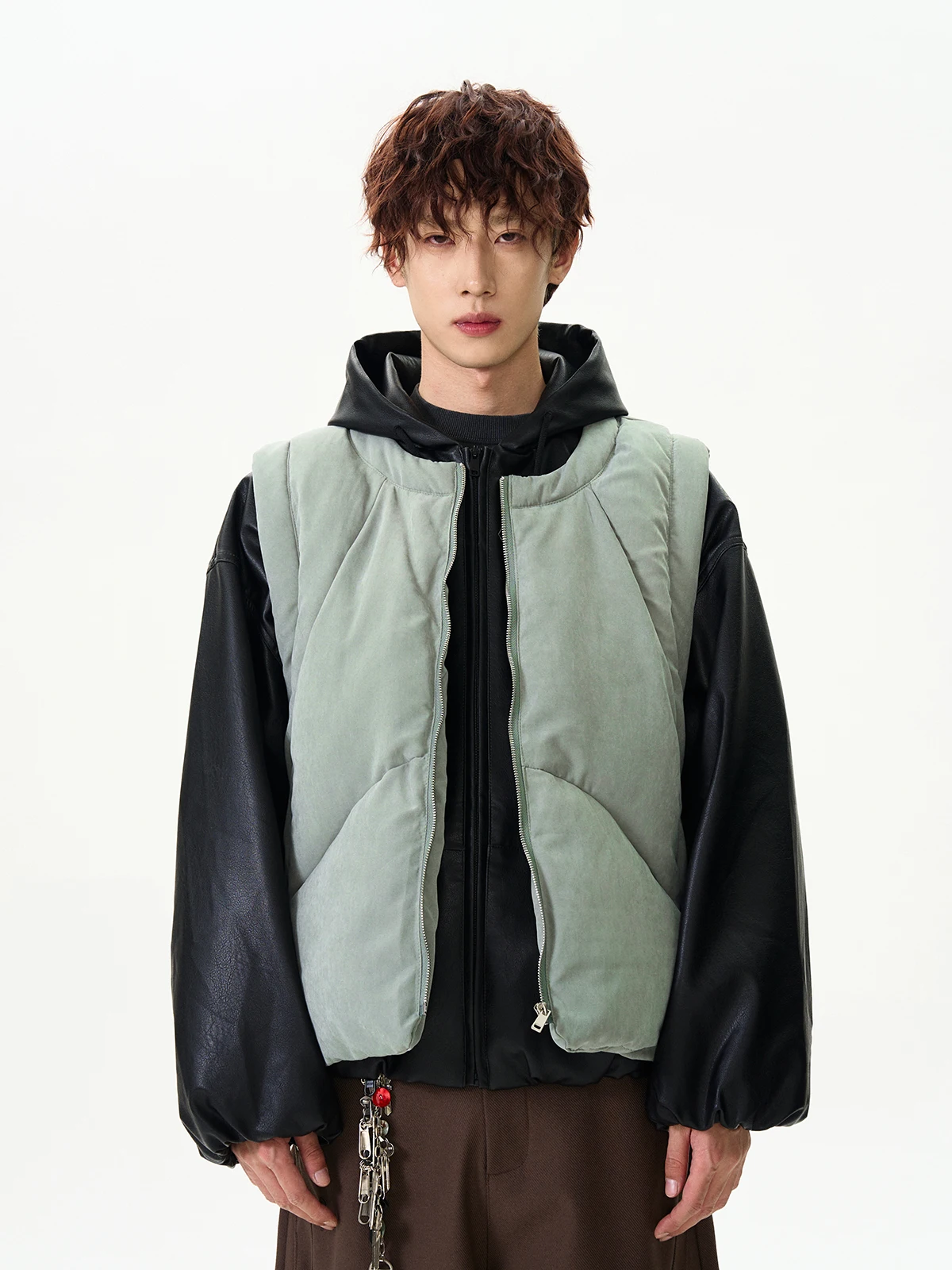 

Мужская универсальная высококачественная многослойная верхняя одежда из хлопка в стиле американской уличной моды, без рукавов