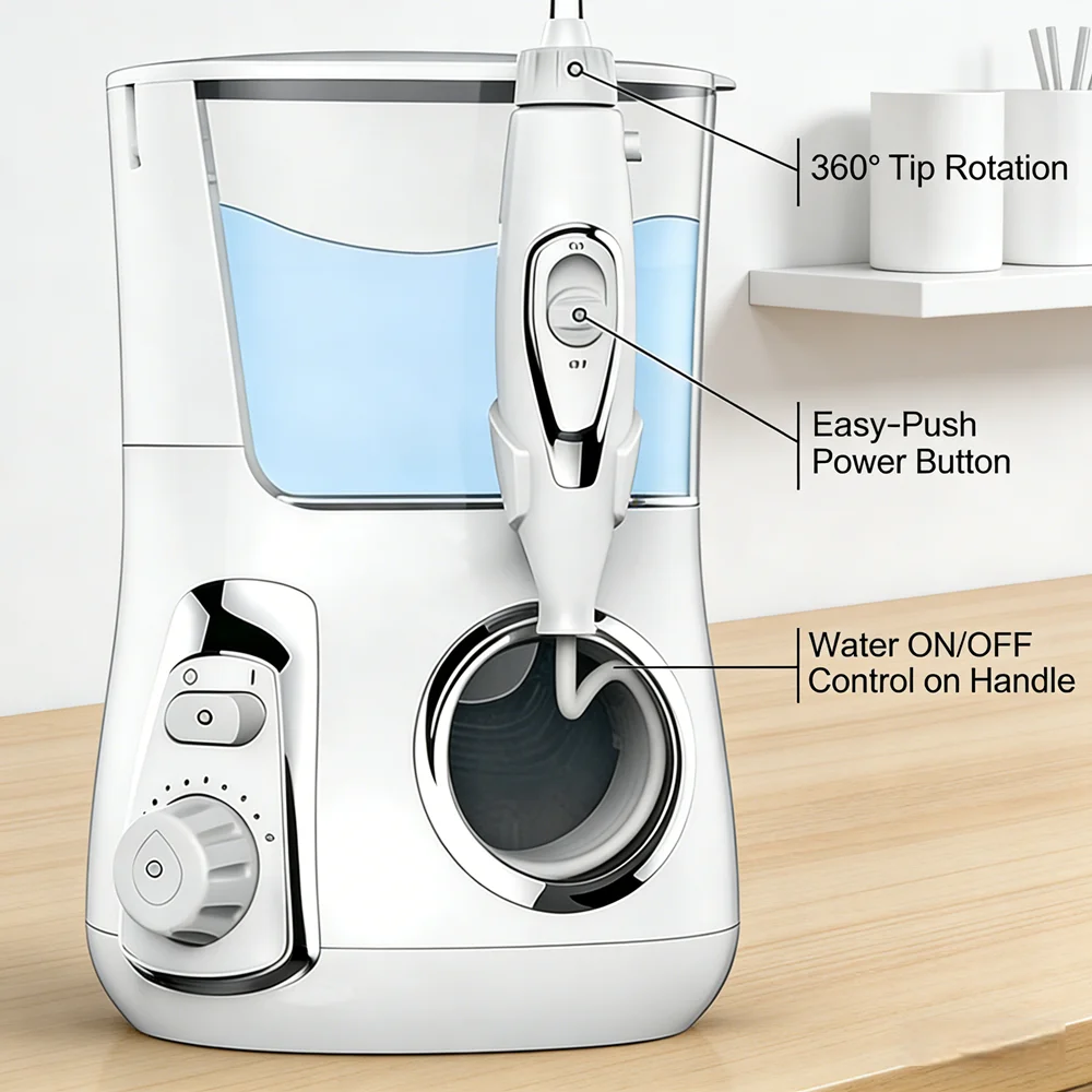 

Desktop Dental Water Flosser 10 Modes 800ML Large Tank Electric Oral Irrigator Home Teeth Cleaning Oral Care Spa