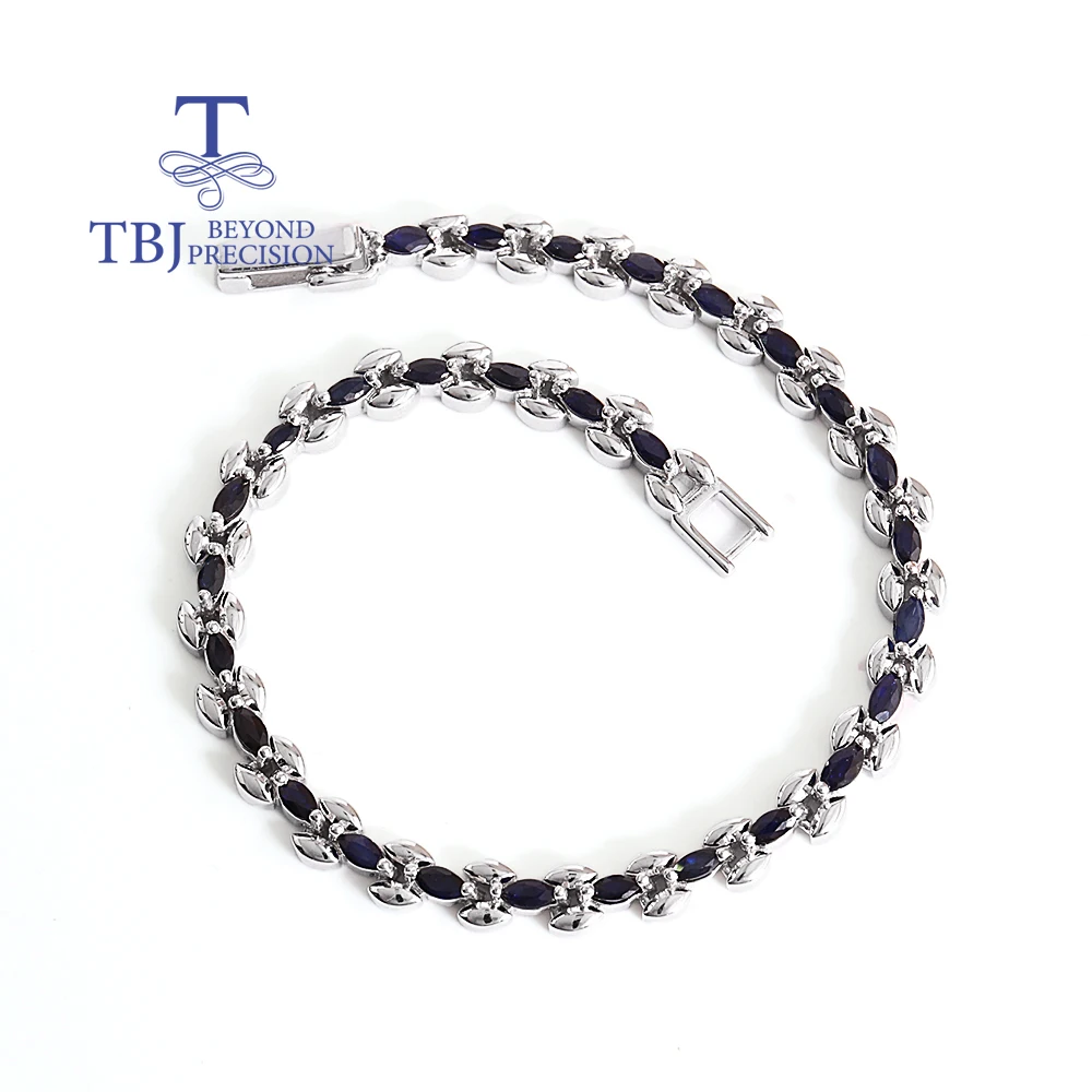 

Noble and luxury natural marquise 2*4mm sapphire bracelet 925 sterling silver fine jewelry for women's anniversary proposal gift