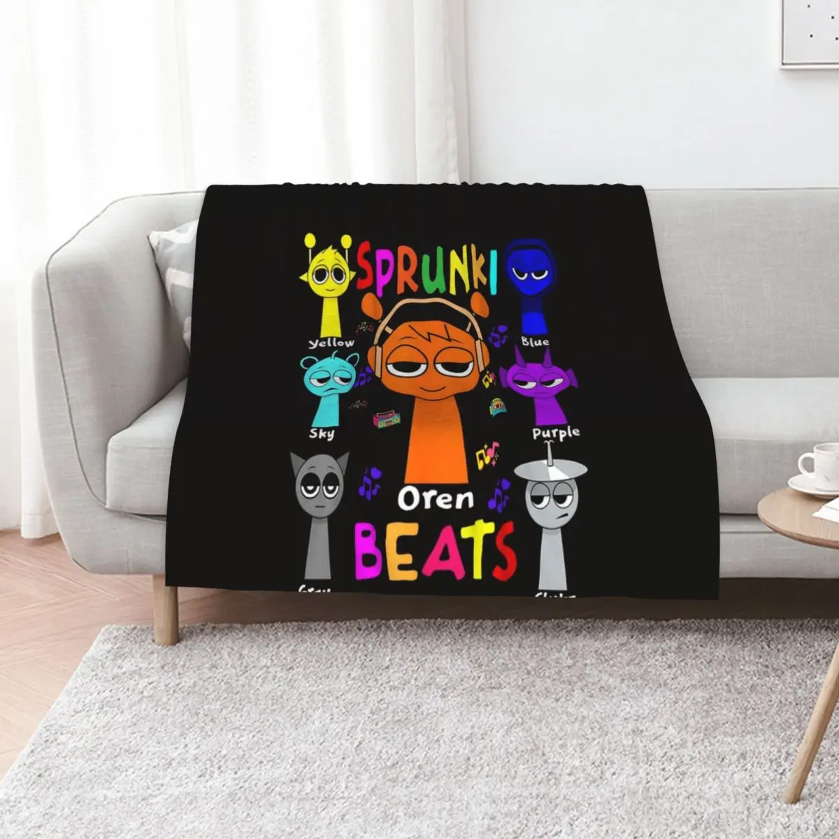 Copy of Children's sprunk children's gaming sprunki, kids gaming, Christmas Present, Birthday Present, Throw Blanket