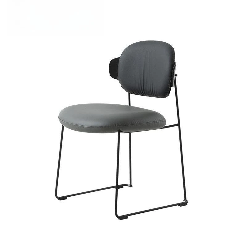 Nordic wrought iron, light luxury home, soft bag leisure chair, modern simple dining chair