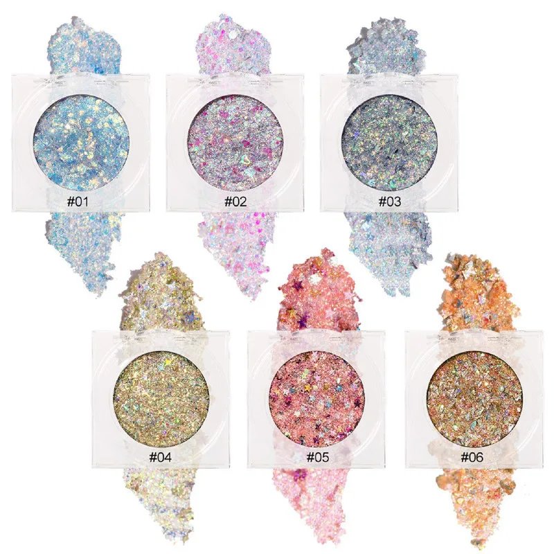 ظلال عيون مطرزة بالجل للوجه، بريق بصل ذهبي مبهر، مكياج مسرحي خالٍ من الغراء