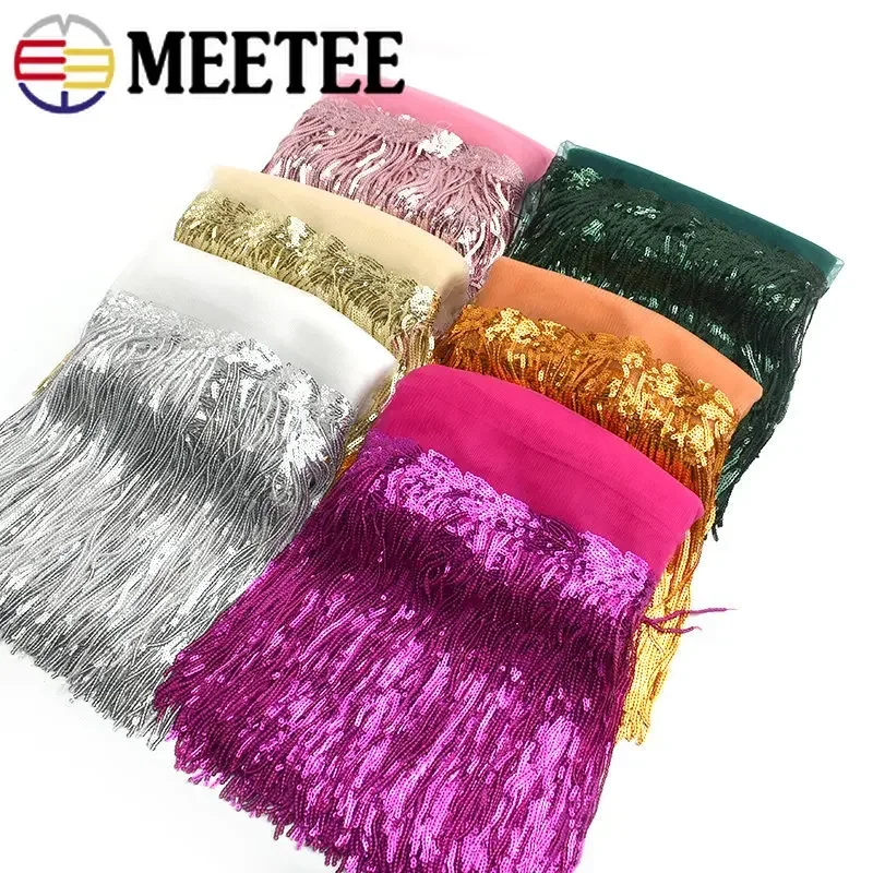 

1/2/5Yards Meetee 10/18cm Sequin Tassel Lace Trim Fringe Trimming Ribbon for Clothing Dress Decoration DIY Sewing Accessories