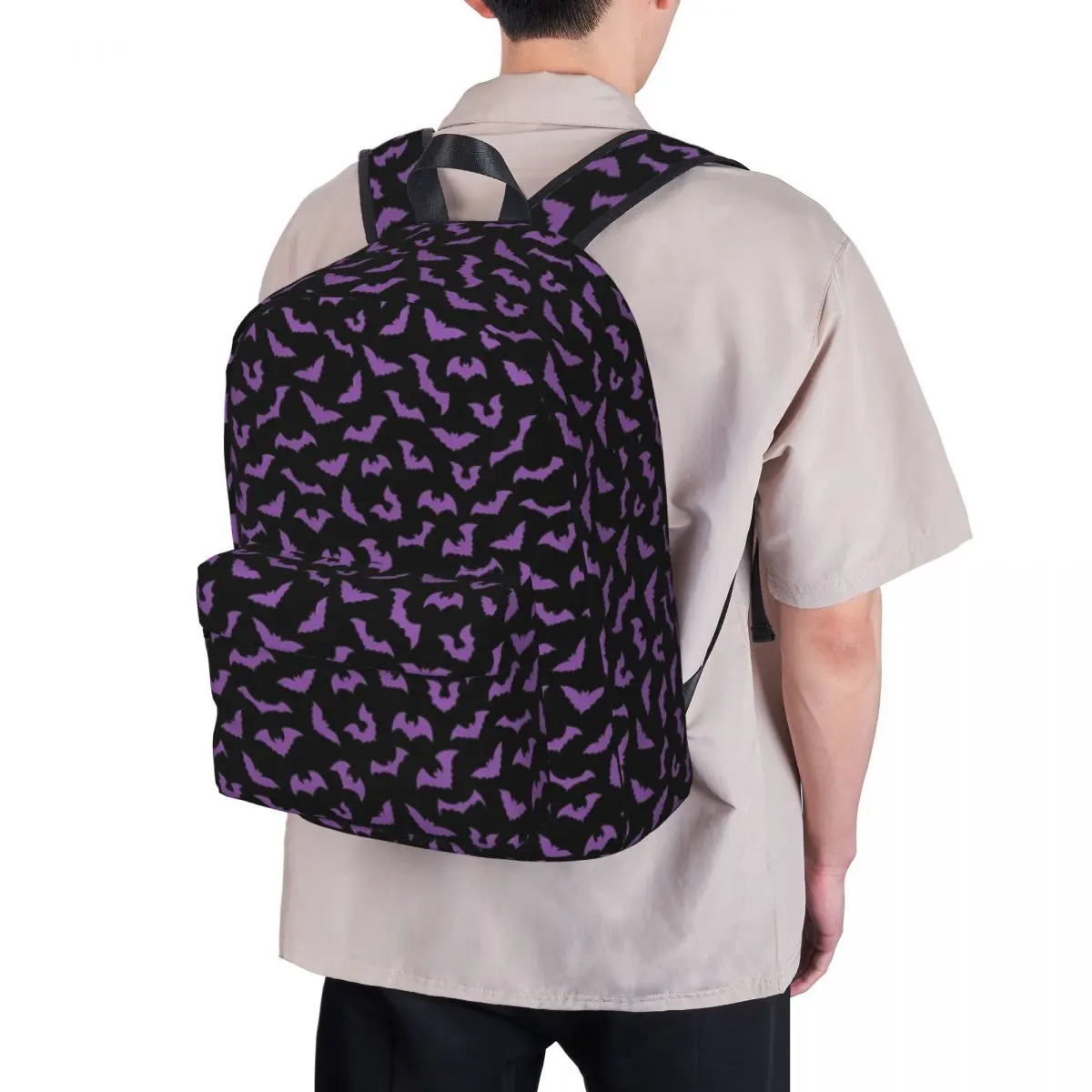 Purple Bats Pastel Goth Candy Backpacks Boy Girl Bookbag Students School Bag Travel Rucksack Shoulder Bag Large Capacity