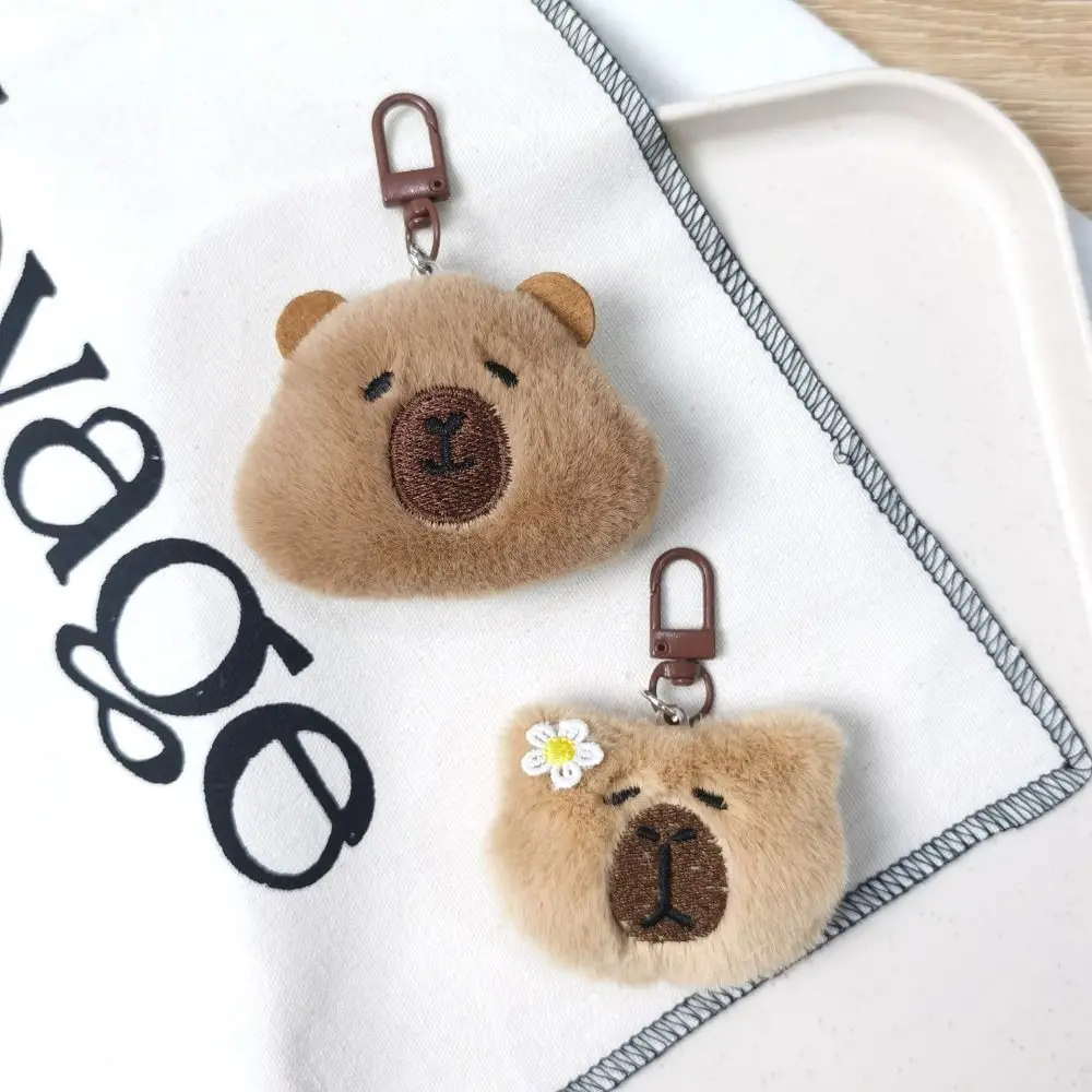 Cute PP Cotton Capybara Plush Keychain Fluffy Soft Capibala Plush Doll Collection Comfortable Kapibala Backpack Pendant Couple