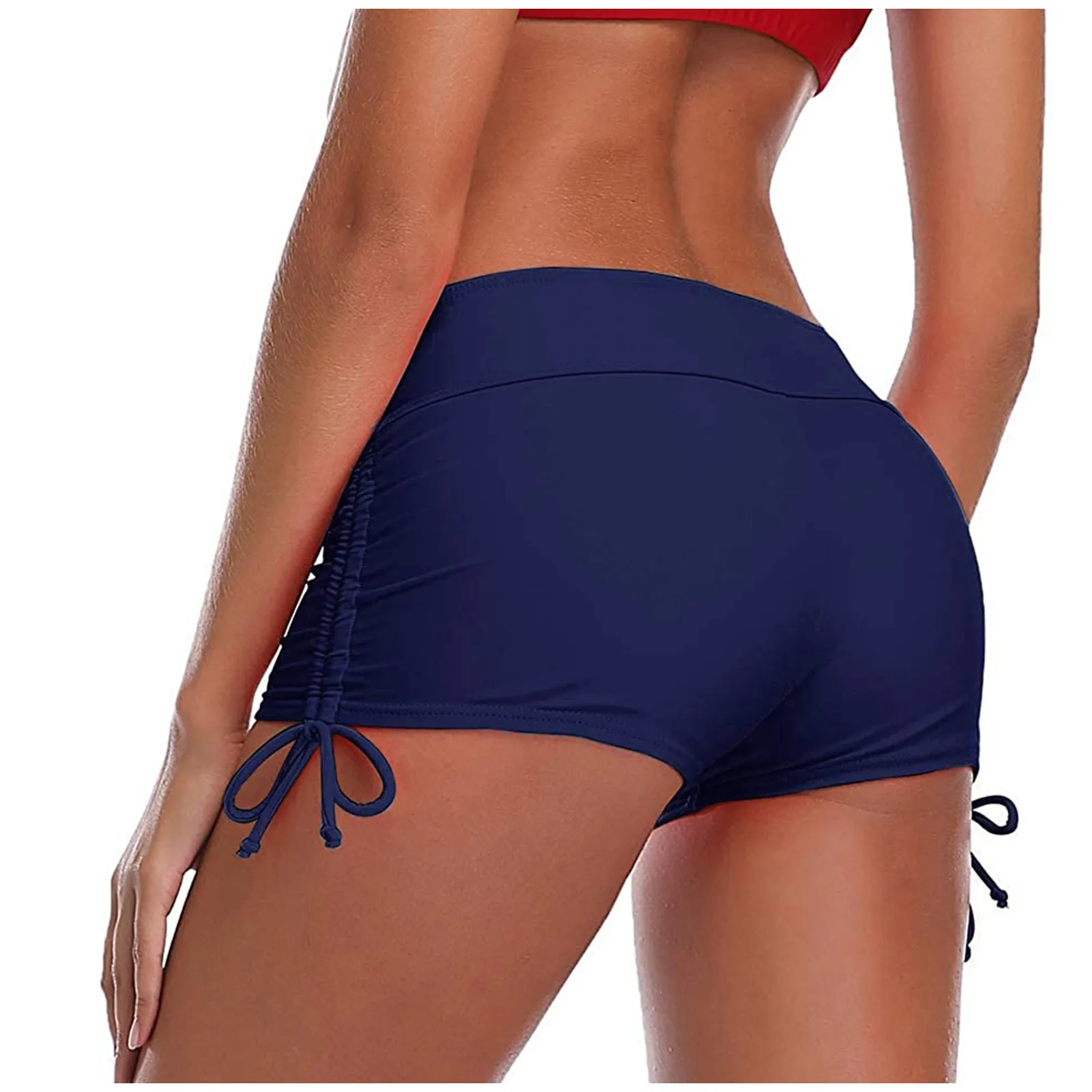 

Side Tie Women's Bikini Bottom Swimming Trunks Female Shorts Push Size Middle Waist Swimsuit Trending Swimwear 2022 Adjustable