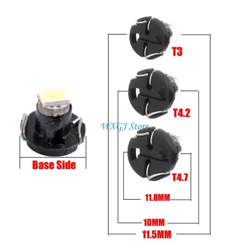 

37JE 10Pcs Multipurpose LED Light Bulb for Car Interior Dashboard Warming and Instrument Lamps 4.2 4.7 12V