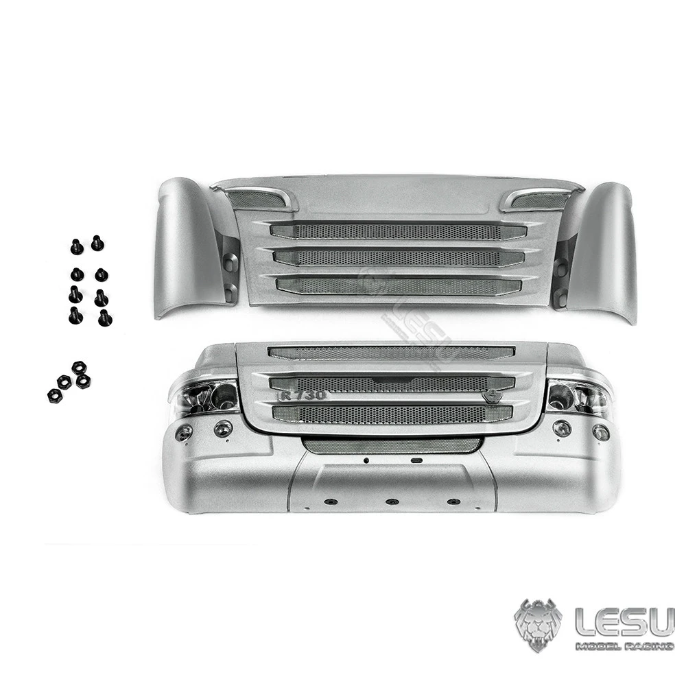 RC 1/14 Metall-Frontgrill-Stoßstangenset für Tamiya Hydraulikbagger, Lader, Muldenkipper, für VOLVO Anhänger-Kipper, DIY-Teile – Detail 1