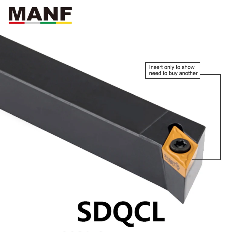 Manf ferramenta de torneamento SDQCR-1616H11 10mm 12mm dcmt11 inserções torno cortador mandril torneamento externo ferramenta titular