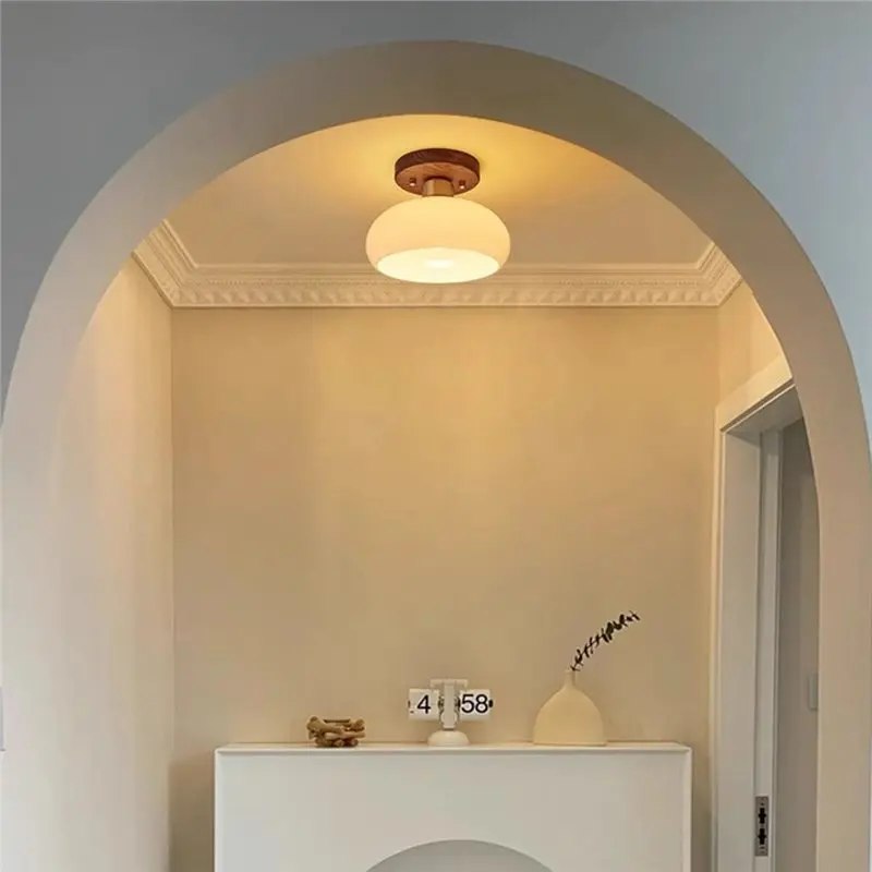 B23B الفاخرة الجوز الصينية ضوء السقف الرجعية نمط الممر ضوء لباب الشرفة شرفة مدخل الإضاءة #5