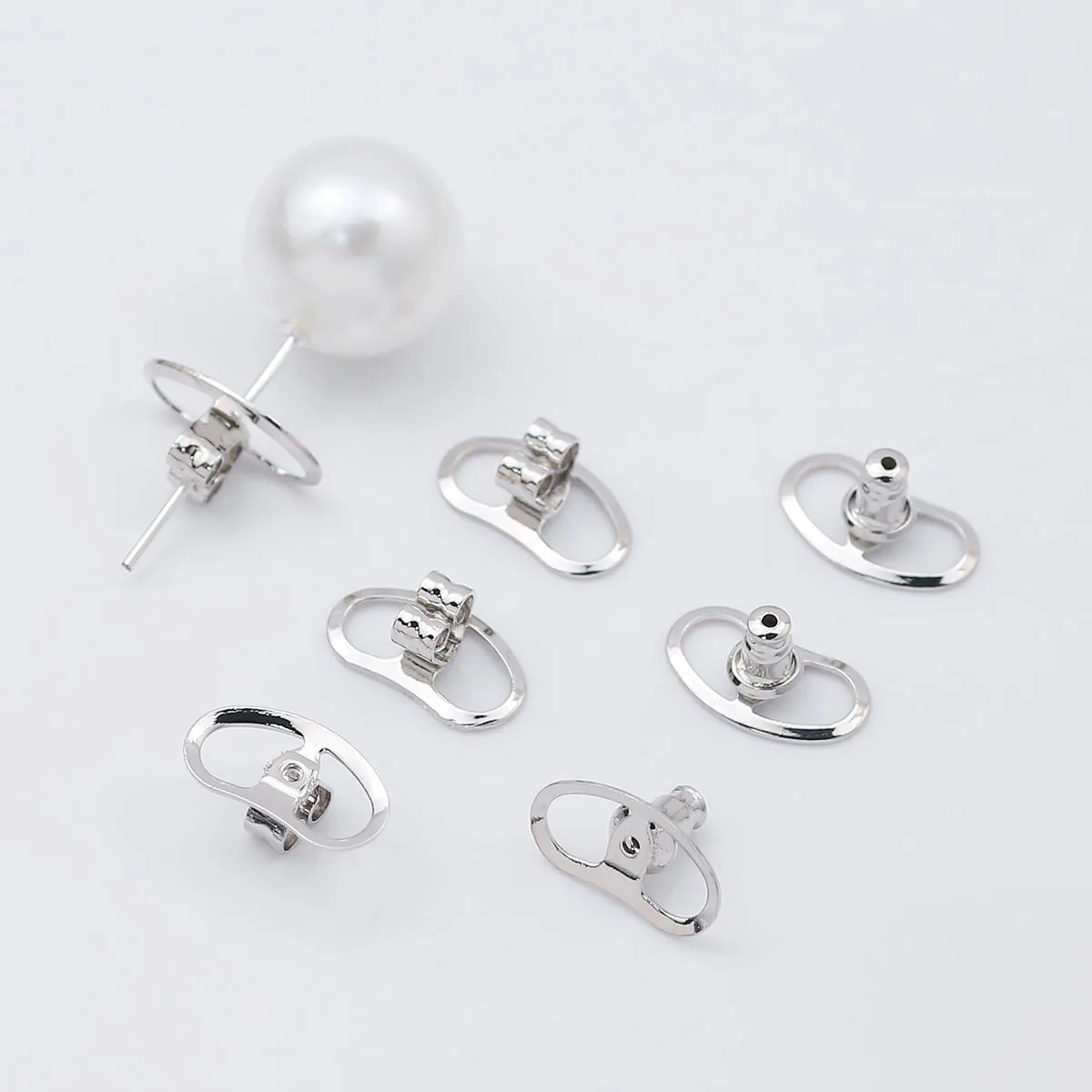 

Silvery Hollow Copper Ear Plugs 13.5×8mm Pig Nose Ear Backs Ear Buckles For Jewelry Making DIY Earrings Handmade Accessories