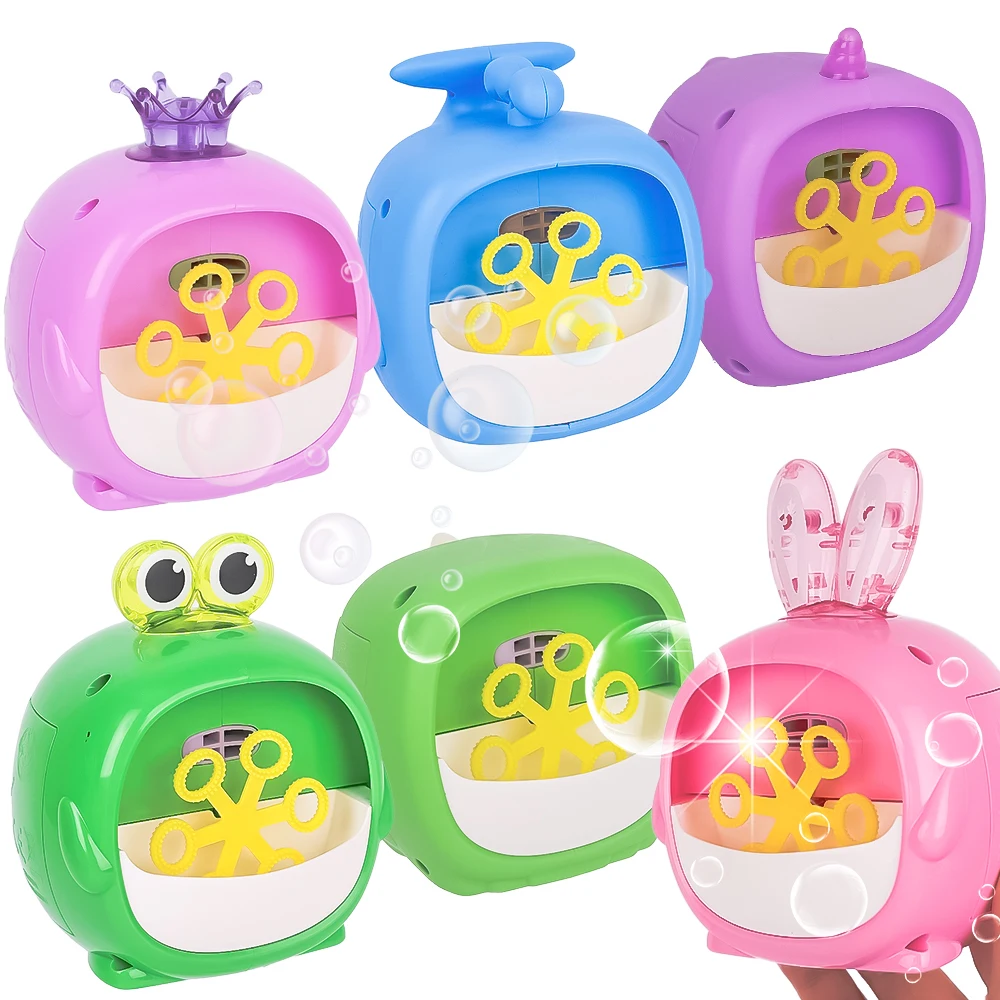 

Children Hand-held Automatic Bubble Spitting Camera Toy Cartoon Dinosaur Frog Animal Soap Bubble Machine Interactive Gift