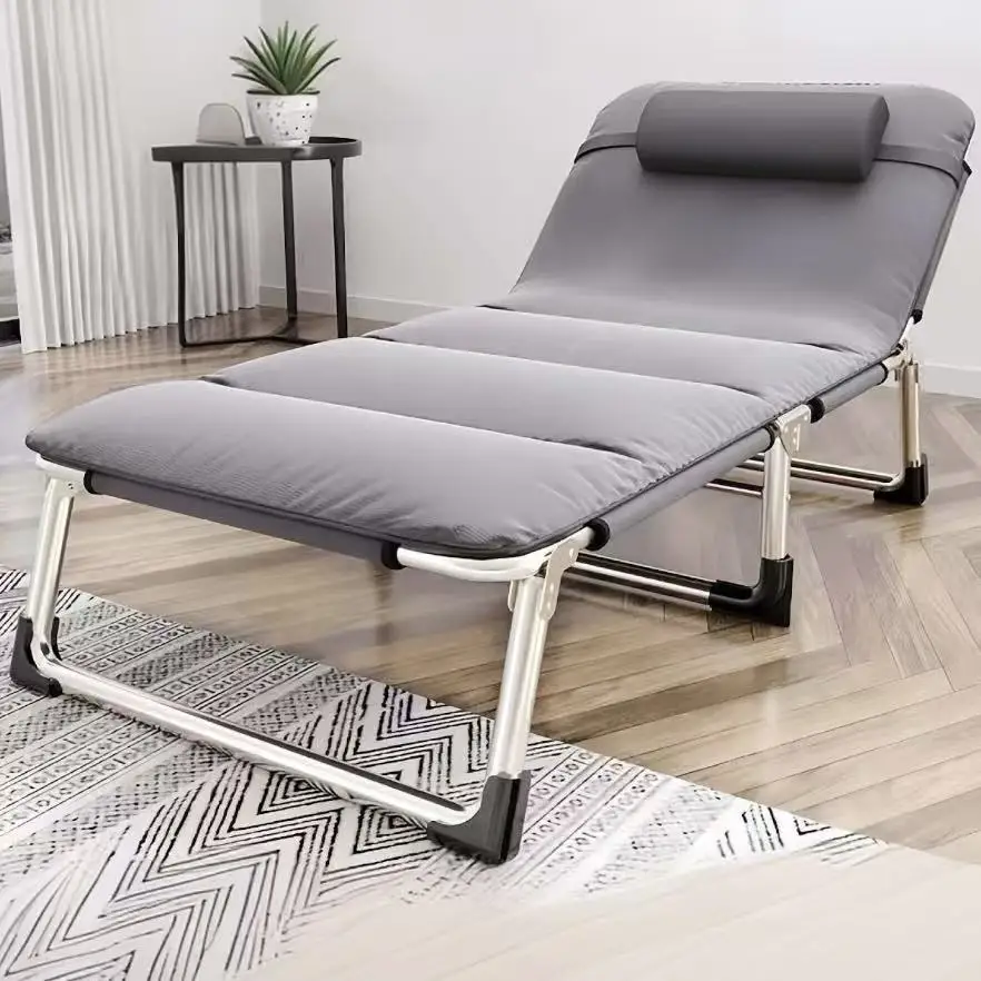 

Multifunctional Modern Steel Pipe Folding Lounger Ultralight Night Bed Office Nap Camping School Park