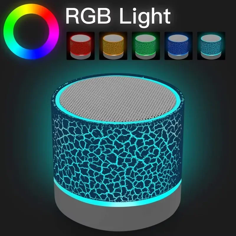 2024 New LED Portable Bluetooth-compatible Nightlight Speakers Crack Colorful Luminous Wireless Subwoofer Mini Handheld Speaker