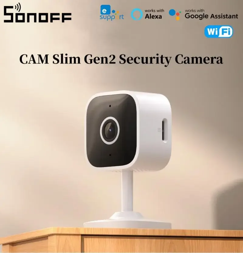 

SONOFF CAM Slim Gen2 Wi-Fi умная домашняя камера безопасности 1080P HD обнаружение движения двустороннее аудио eWeLink приложение поддержка Alexa Google