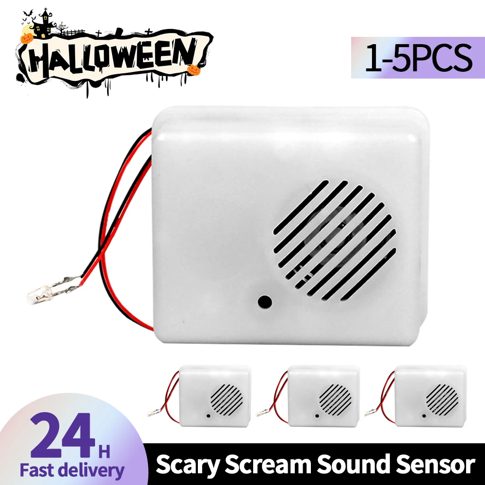 Halloween Scary Scream Sound Sensor Speaker with LED Lights Invisible Ghosts Horror Voice Activated Scream Box for Decoration