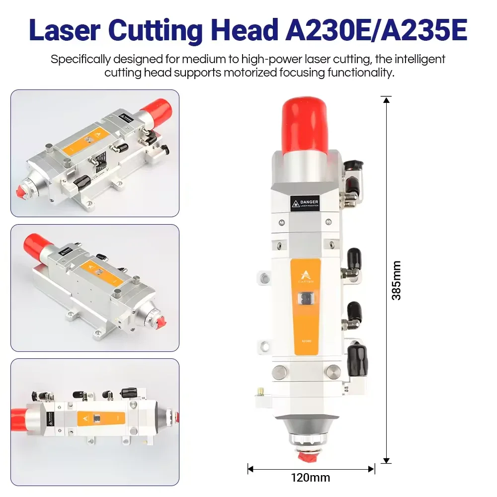 Au3Tech A230E A235E 3D 3000W Electric Fiber Autofocus Laser Cutting Head ACutter Machine Part For 1-3KW Raycus/MAX Laser Source
