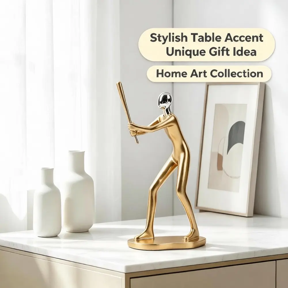 Baseball Sport Character Statue Figurines Modern Minimalist Home Decor Gift Tabletop Ornaments for Living Room Office