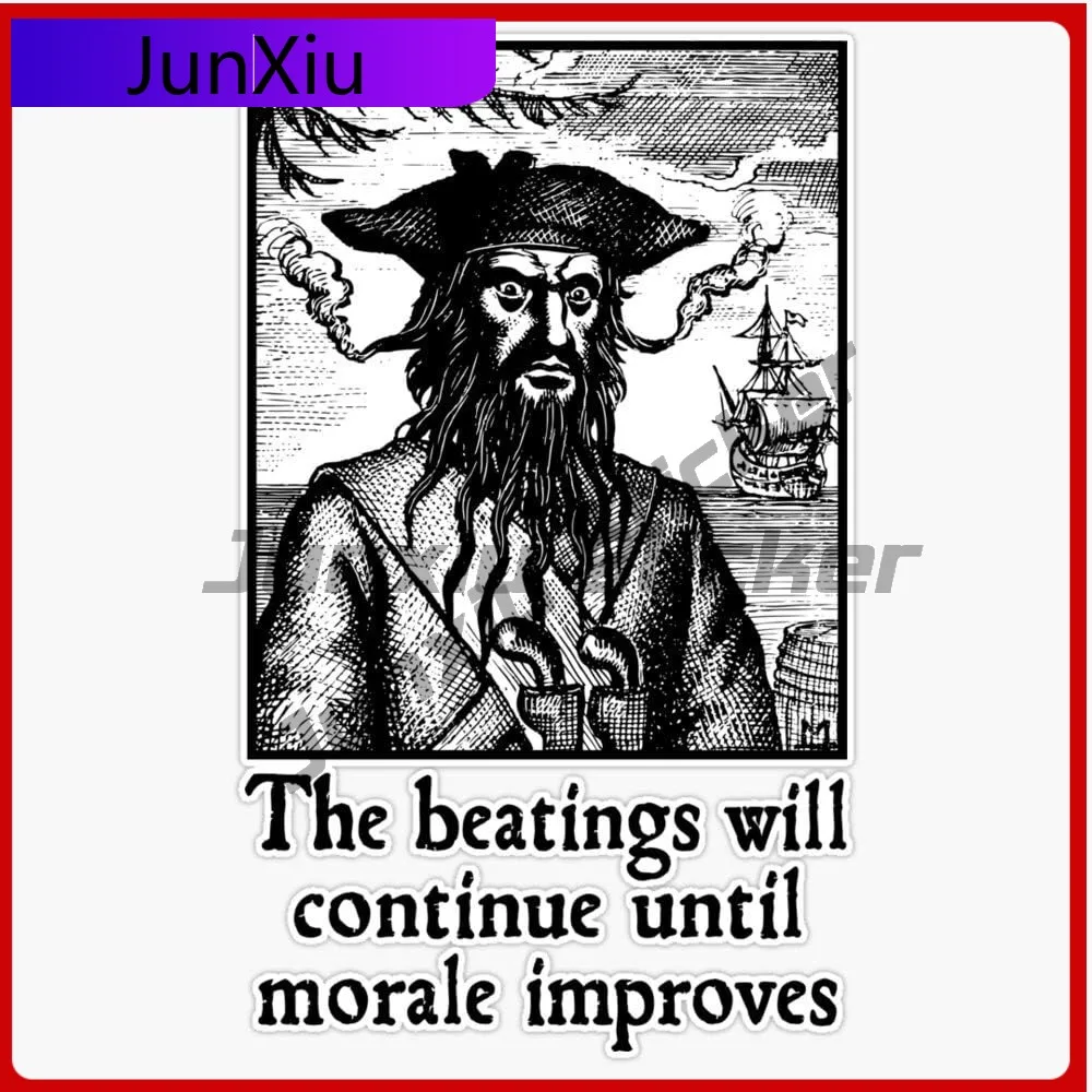 

The Beatings Will Continue Until Morale Improves Vinyl Waterproof Sticker Decal Car Laptop Wall Window Bumper Sticker Graphic