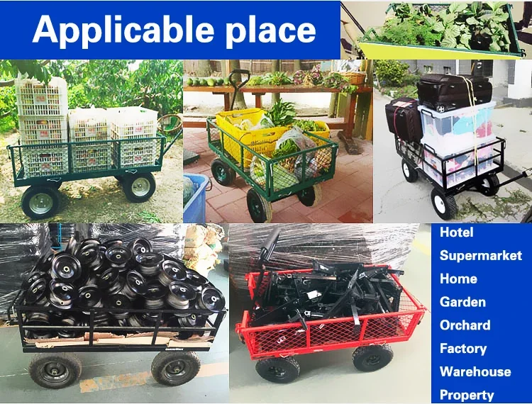 Four Wheeled Wire Mesh Truck, Large Box Truck, Garden Handcart, Household Construction Site Trailer, High Load-bearing Capacity