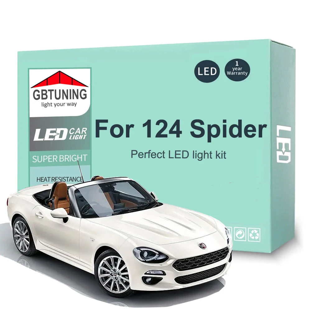 9Pcs LED Interior Light Bulb Kit For Fiat 124 Spider 2017 2018 2019 2020 Canbus Car Reading Dome Trunk Vehicle Lamp No Error