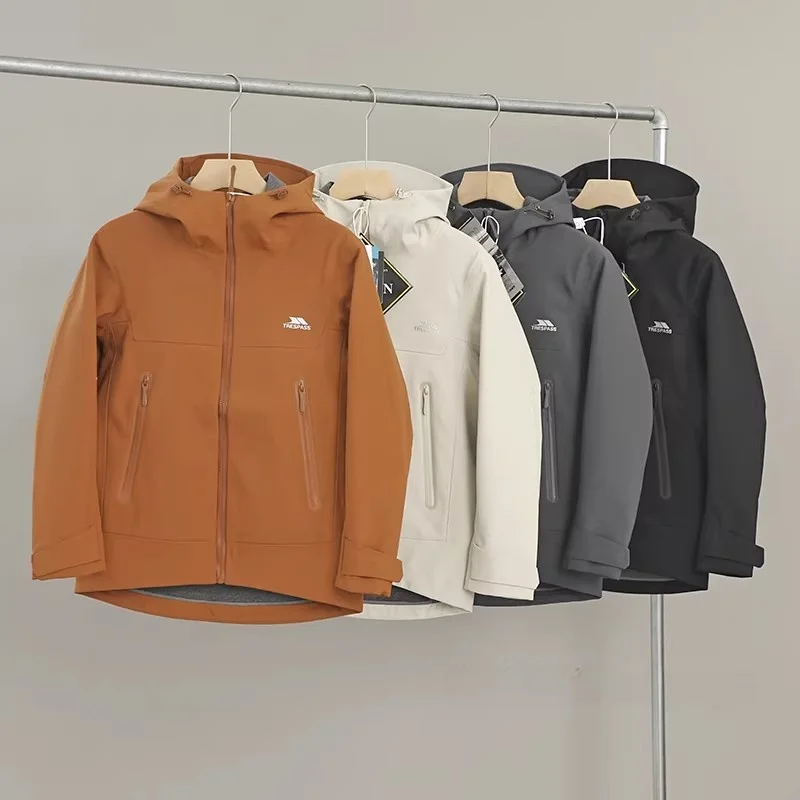 

Outdoor Softell Jaet Windproof Waterproof Fce Lined Full Prure Glue Cosite Faion Urban Sle for Spring Autumn...
