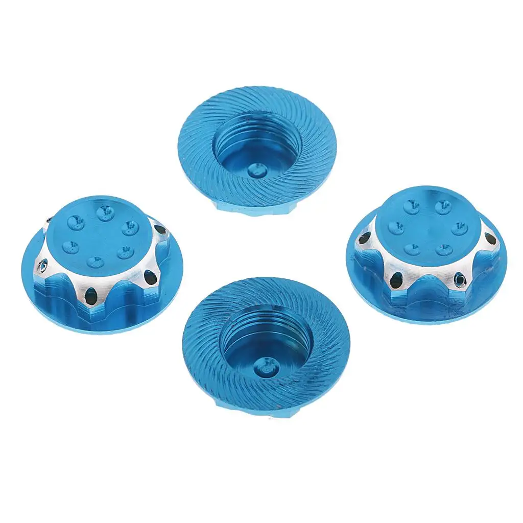 4x aluminium wielnaaf 17 mm zeskantmoer voor AGAMA TEAM C HSP 1/8 RC auto