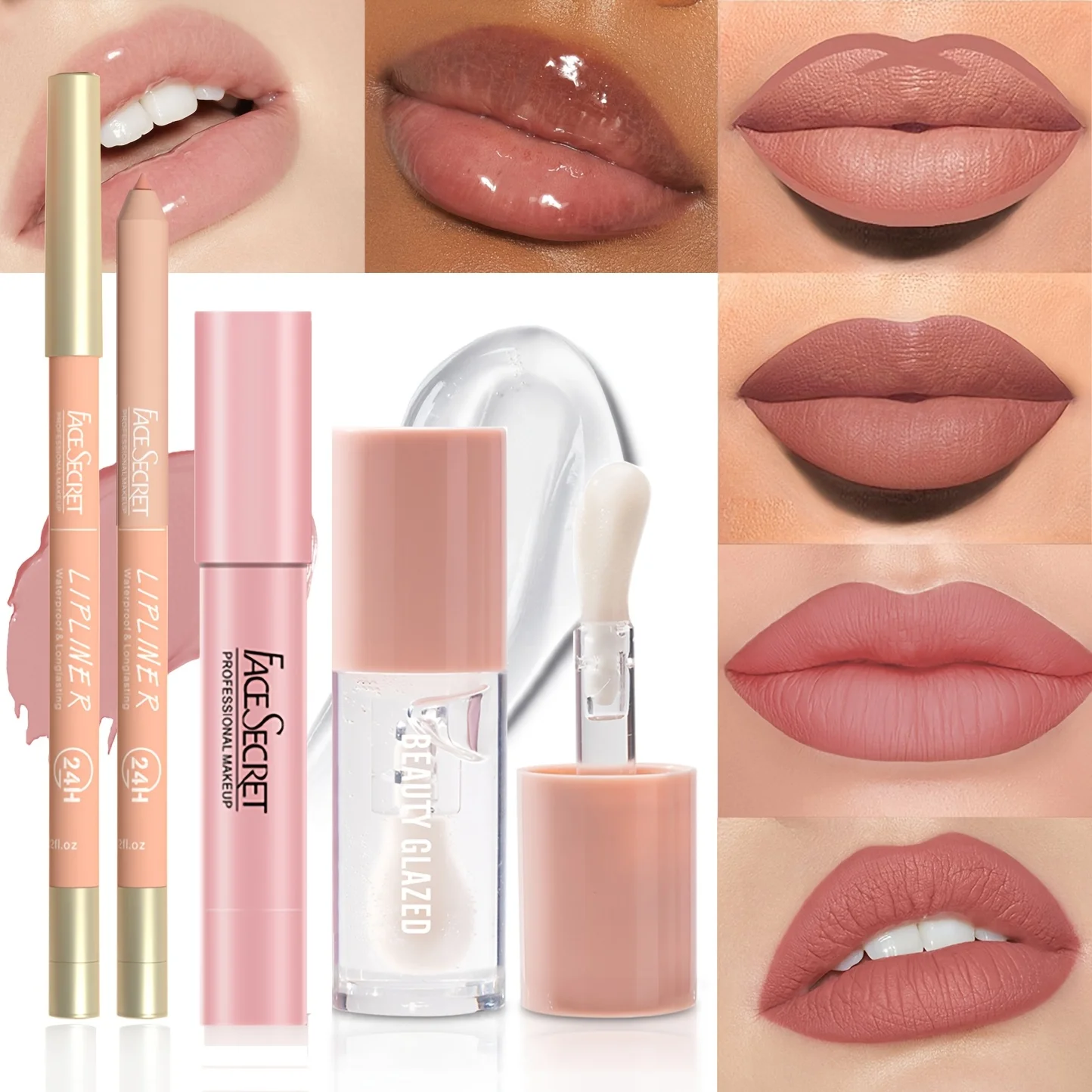 3 個のベルベットマット口紅 + リップライナー + リップオイルセット - 防水長持ちリップメイクアップセット