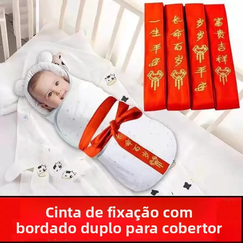 赤いロープ結合バンド-幼児用-伝統的な刺繍入りラップ-固定結合-ベビー結合ストラップ-子供用ケアツール