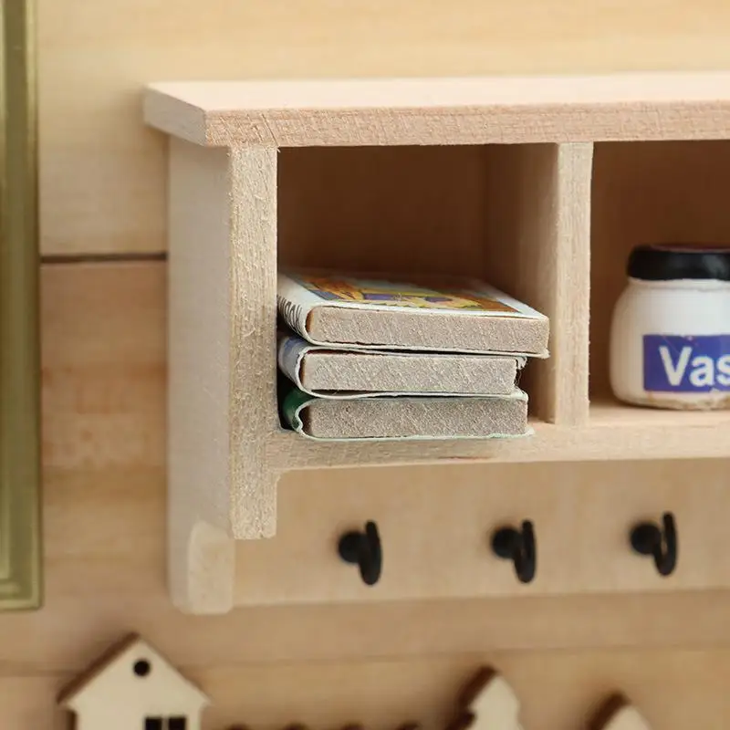 1/12 Puppenhaus Simulation Mini Wand Regal Hängen Rack Modell Puppenhaus Wohnzimmer Möbel Dekoration Puppen Haus Zubehör