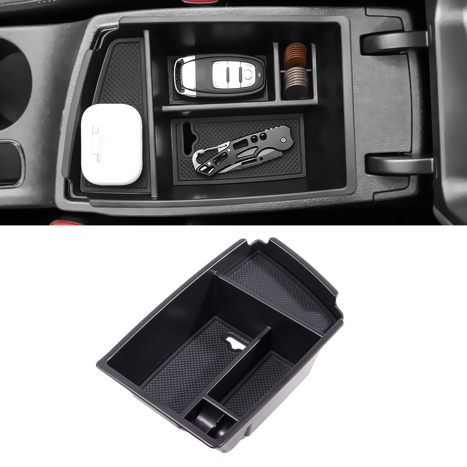 Für Kia Niro 2016-2020 2021 2022 Auto Armlehne Tiered Lagerung Box Center Konsole Organizer Fach Niro Einsatz Innen zubehör – Detail 4