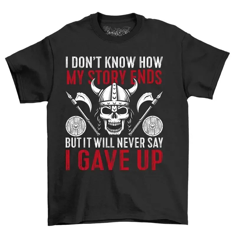How My Story Ends Skull Crossbones T shirt Funny Edgy 100 Cotton Perf
