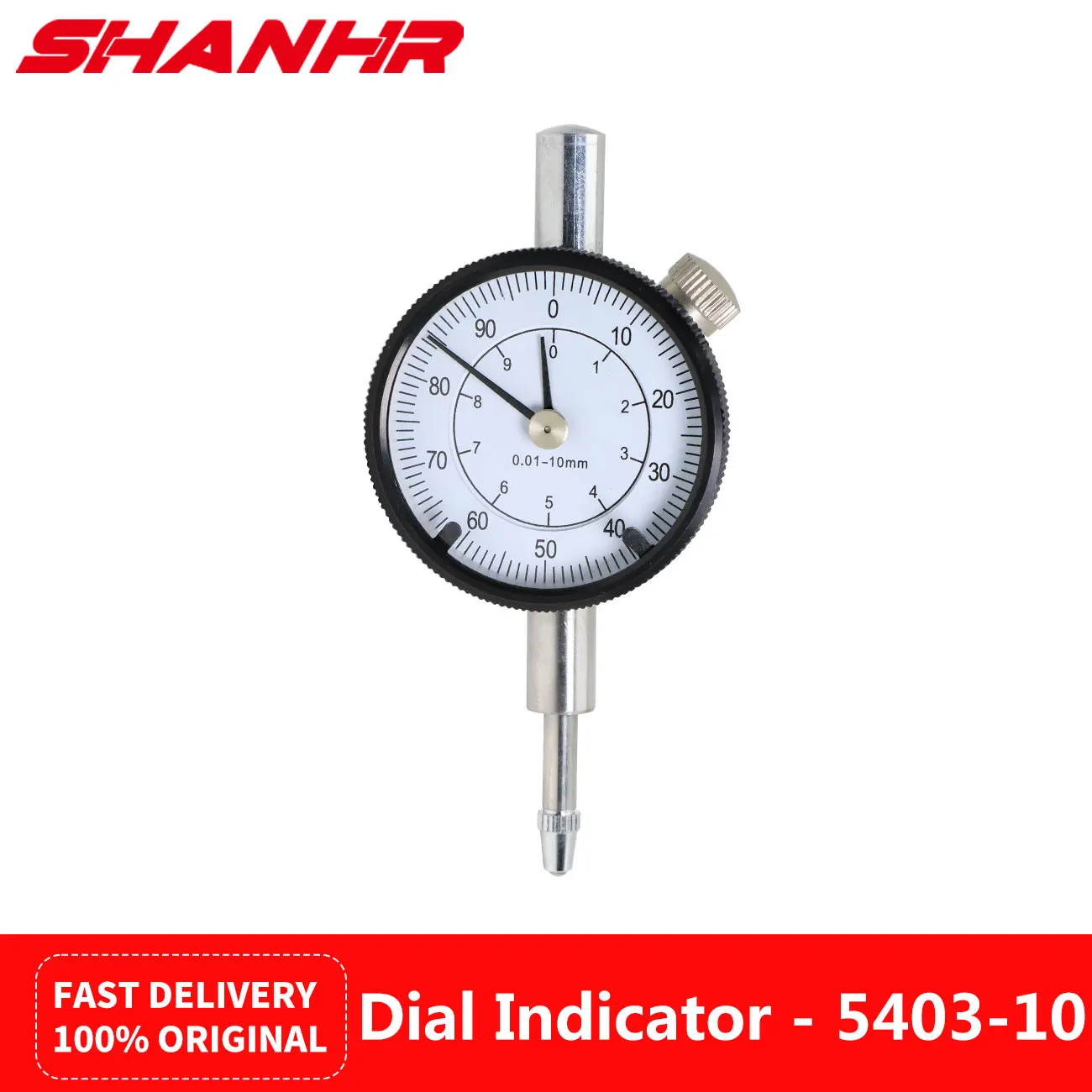 SHANHR 0.01 MM High Accuracy Mini Metric Dial IV Indicator Dial Gauge Measuring Tool 0-10 MM 5304-10