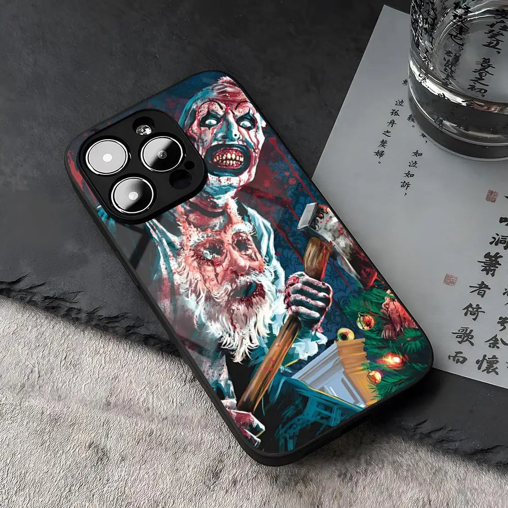 T-TerrifierS Art the Clown Phone Case For iPhone 15 13 14 16 12 11 Pro XS Max Plus Mini X XR SE2020 Tempered Glass Coque