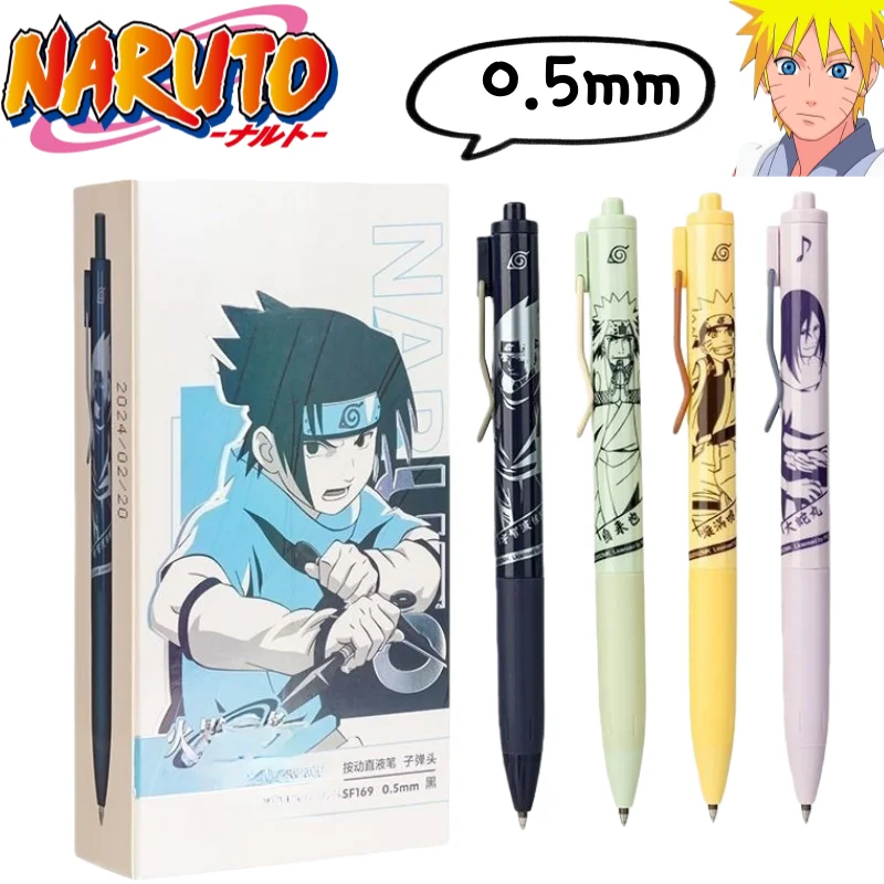 Bolígrafo Naruto de secado rápido para estudiantes, bolígrafo para práctica de examen, bolígrafo de dibujos animados en forma de bala, escritura suave, regalo de mercancía de anime