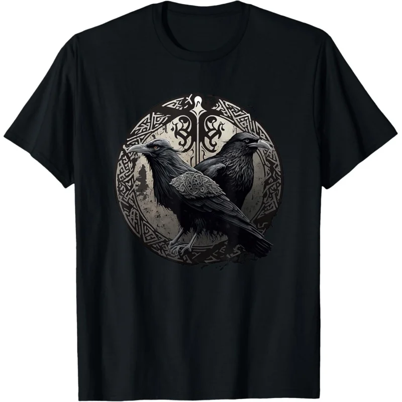 

Odin Ravens Scandinavian Streetwear 0413 Nordic Gift T-Shirt Celtic Runes Norse Myths Valhalla Graphic clothes All size tops