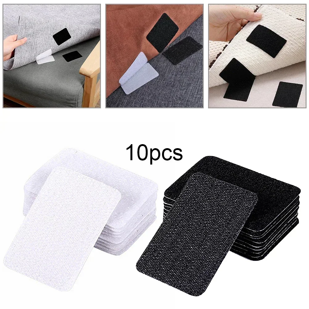 Gripper Anti-Slip Pad 10pcs/set Sticker Tape 4*6cm Carpet Mat Non Slip Nylon Removable Reusable Rug Accessories