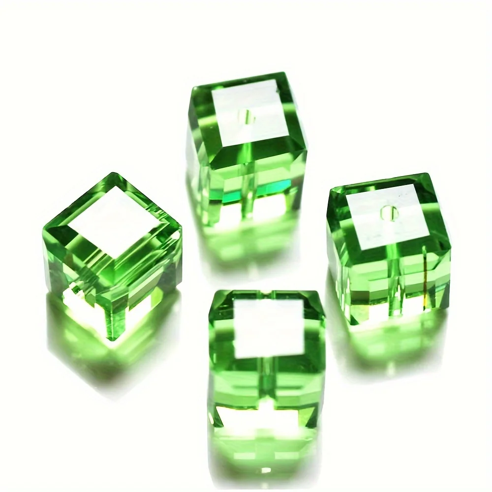 50pcs 6mm Colorful Cubic Glass Beads Spacers Charms Accessories For DIY Jewelry Making Accessory Making Supplies Decor Ornament