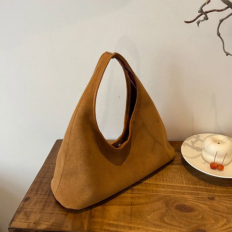 

Frosted retro underarm bag stylish high-volume handbag simple high-sense shoulder bag