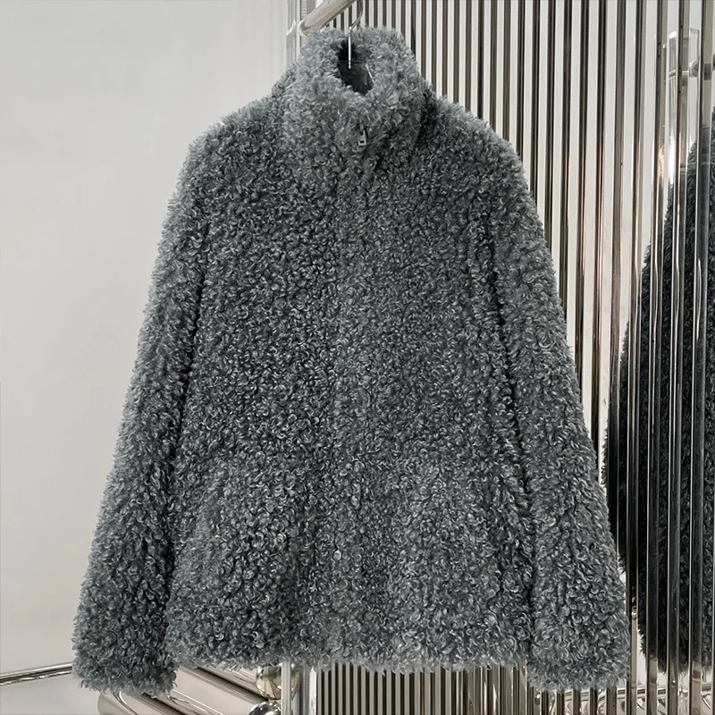 

Высококачественное женское пальто из кудрявого меха на осень/зиму, новая женская одежда в простом стиле, удобная и мягкая 251218155