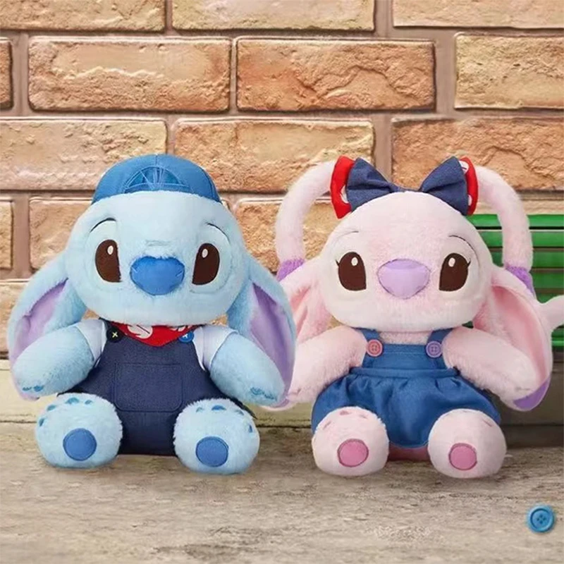 

New Disney 50cm Kawaii Stitch Plush Toy Angel Doll Lilo and Stitch Stuffed Animal Kids Birthday Xmas Gift for Room Decoration