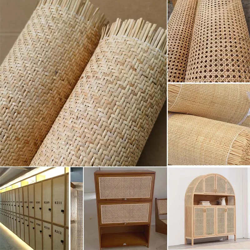 Natural Rattan Roll Tight Weave Home Furniture Decorative Indonesian Cane Webbing Mat Chair Table Cabinet Repair Material